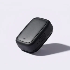 The mini magnetic GPS tracker, a small sealed black unit